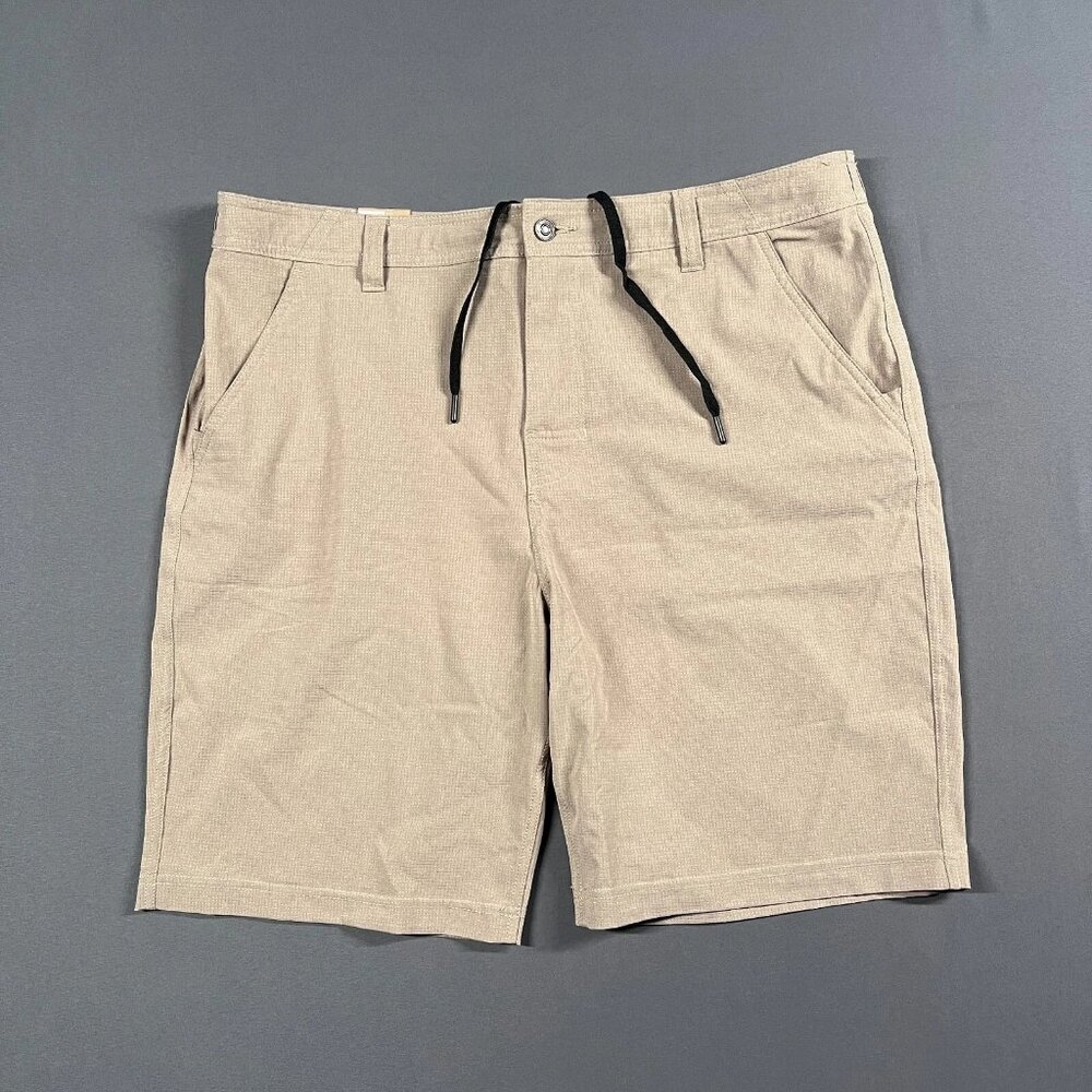 NEW PrAna Shorts Mens 40 Brown Tan 8 Inch Chino Lightweight Adventure Hybridizer